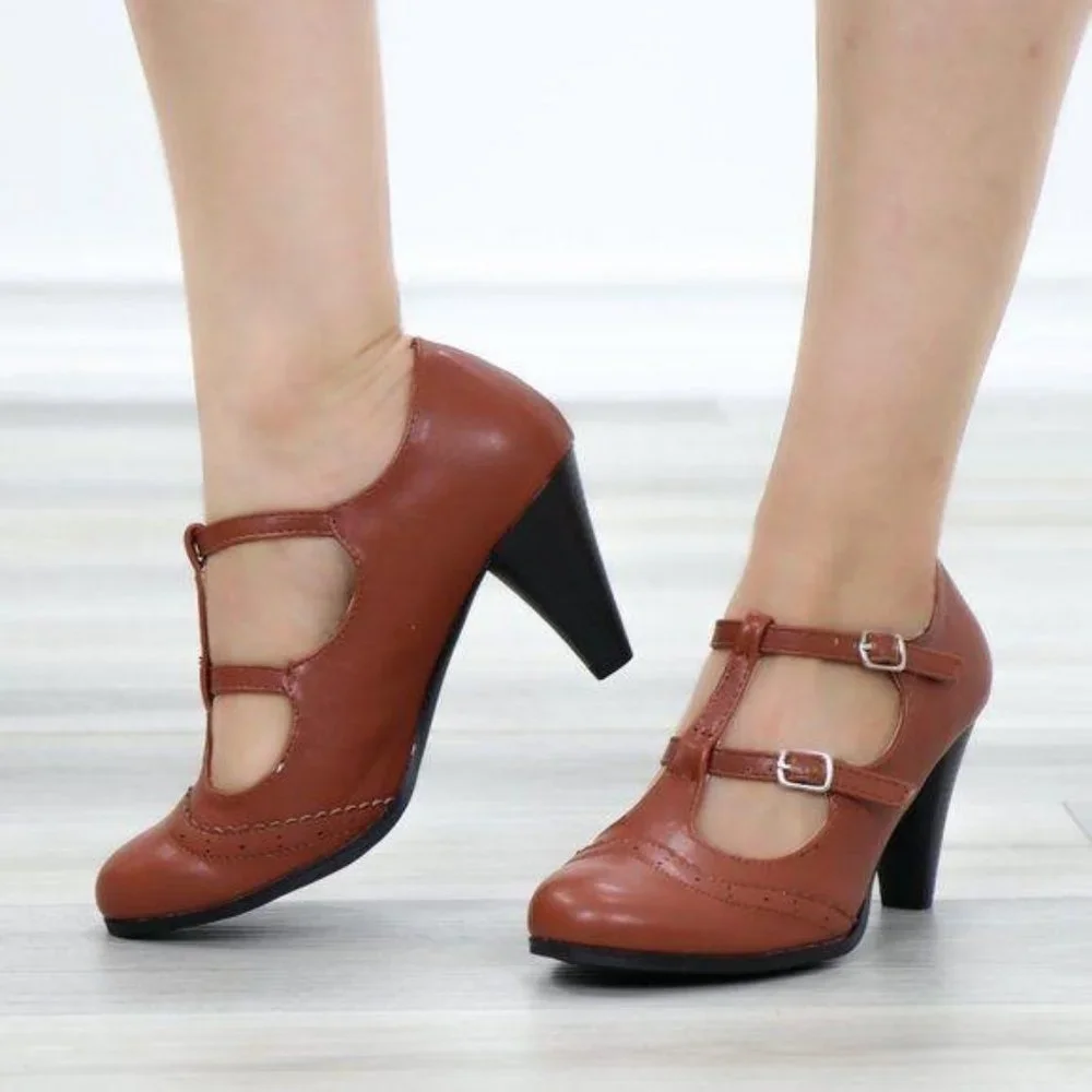 Vintage Style Oxford Heels Rockabilly - Picture 10 of 11